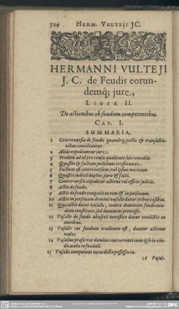 Liber II. De actionibus ob feudum competentibus