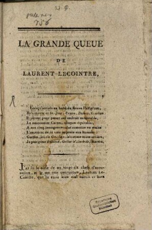 La Grande Queue De Laurent Lecointre