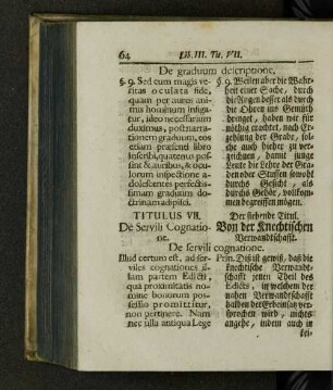 Titulus VII. De servili cognatione.