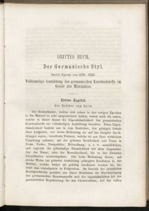 Drittes Buch. Der Germanische Styl. Zweite Epoche von 1420-1530.