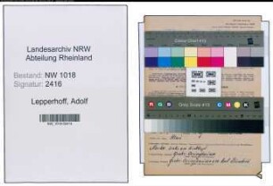 Entnazifizierung Adolf Lepperhoff , geb. 11.07.1906 ()