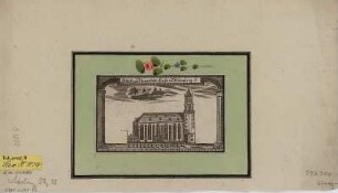 Ansicht der Schloßkirche zu Wittenberg, Kupferstich, um 1790? : Schloß- und Universitätskirche zu Wittenberg. - [S.l.] , [um 1790?]. - 1 Kunstbl. : Kupferst. ; 15 x 9 cm
