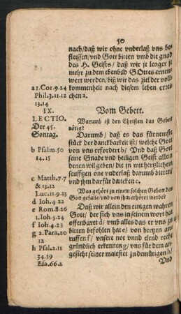 IX. Lectio. Vom Gebett.