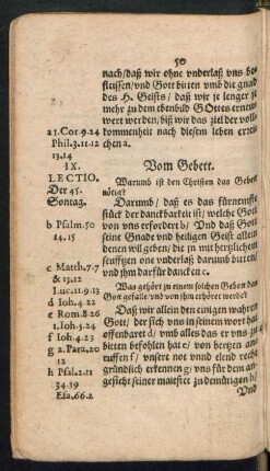 IX. Lectio. Vom Gebett.