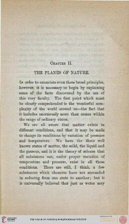 II. The planes of nature