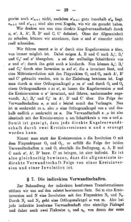§ 7. Die indirekten Verwandschaften.