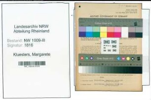 Entnazifizierung Margarete Kluesters , geb. 15.03.1903 ()