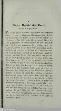 I. Jean Bonte der Erste, geb. um 1620; gest. um 1675