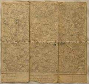 Topographische Karte der Gegend um Anklam zwischen Gützkow, Seckeritz, Bucherow und Cölln im Königreich Preußen