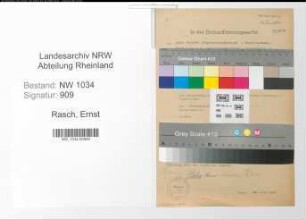 Entnazifizierung Ernst Rasch , geb. 13.01.1889 (Oberstleutnant)