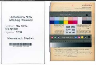 Entnazifizierung Friedrich Menzenbach , geb. 11.02.1894 (Kaufmann)