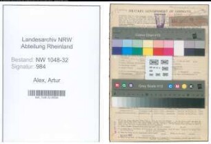Entnazifizierung Artur Alex , geb. 21.02.1914 (Beamter)
