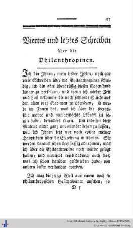 IV. Viertes Schreiben