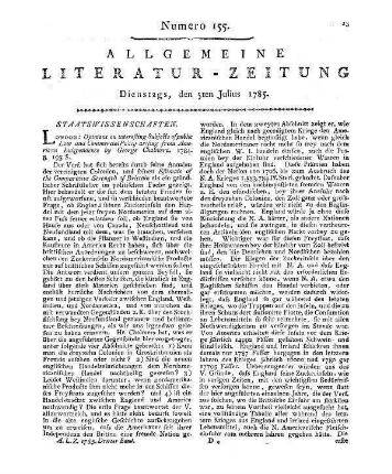 Litteratur und Völkerkunde. Jg. 3, St.1. Ein periodisches Werk. Hrsg. von J. W. von Archenholtz. Leipzig: Göschen 1784