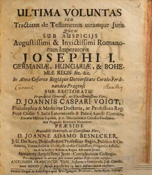 Ultima voluntas, seu tractatus de testamentis utriusque iuris