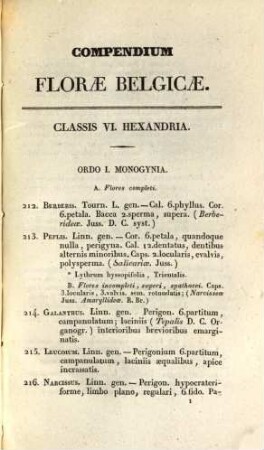 Compendium florae Belgicae, 2