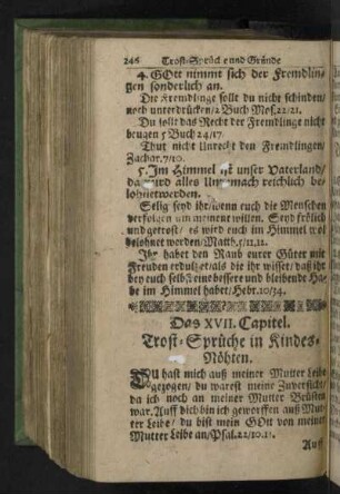 Das XVII. Capitel. Trost-Sprüche in Kindes-Nöhten.