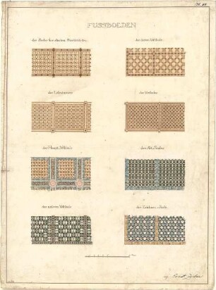 Zocher, Ernst; Architektonische Entwürfe - Fußboden (Details)