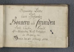 [Stammbuch Christian Johann Schmidt]