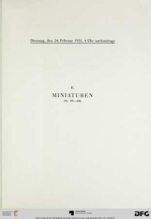 E. Miniaturen (Nr. 195-229)