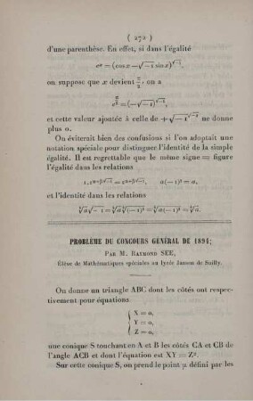 Problème du concours général de 1894.