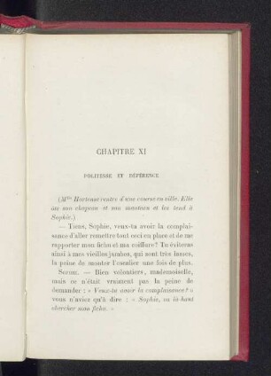 Chapitre XI Politesse et déférence