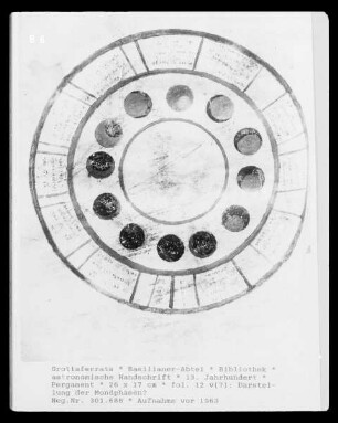 astronomische Handschrift — fol. 12 v(?): Darstellung der Mondphasen?