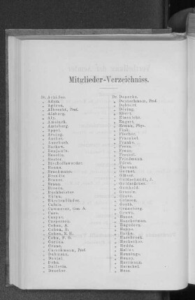 Mitglieder-Verzeichniss.
