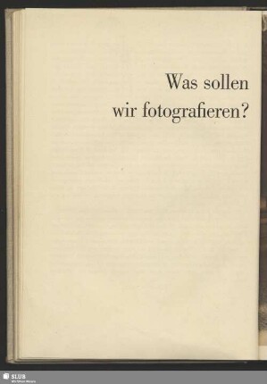 Was sollen wir fotografieren?