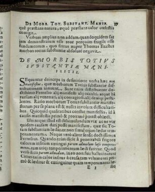 De Morbis Totius Substantiae Manifestis