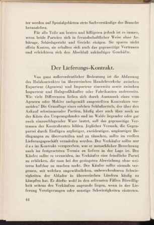 Der Lieferungs-Kontrakt.