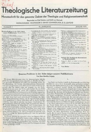 1 - 20 Qumran-Probleme in der Sicht einiger neuerer Publikationen