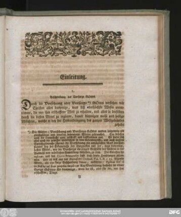 1. Beschreibung der Vorsorge Gottes.