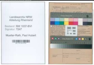 Entnazifizierung Paul Hubert Mueller-Rath , geb. 02.06.1892 (Verleger)