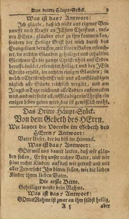 Das Dritte Häupt-Stück. Von dem Gebeth des Herrn