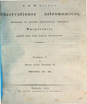 Observationes astronomicas, institutas in specula Universitatis Caesareae Dorpatensis, 5. Observationes anni 1824
