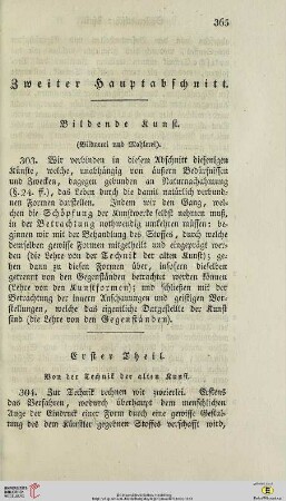 Zweiter Hauptabschnitt: Bildende Kunst