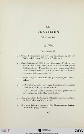 XII. Textilien (Nr. 450-503)