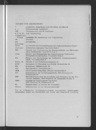 Zeichen und Abkürzungen