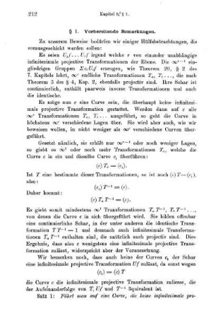 § 1. Vorbereitende Bemerkungen.