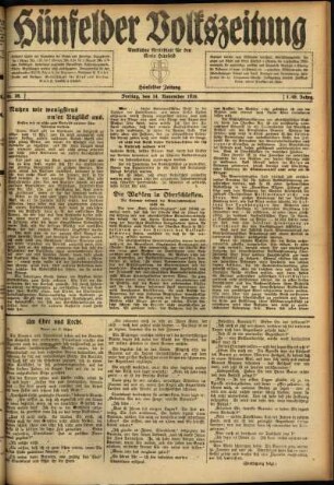 Ausgabe vom Freitag, den 14. November 1919.