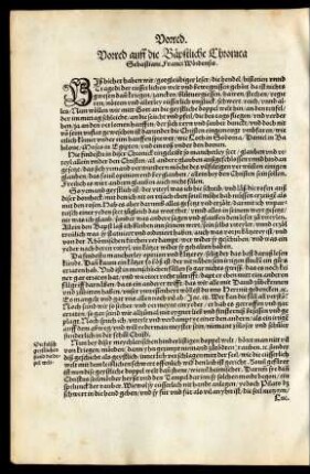 Vorred auff die Bäpstliche Chronica Sebastiani Franci Wördensis.