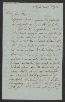 Brief an Julius Joseph Maier : 17.08.1852