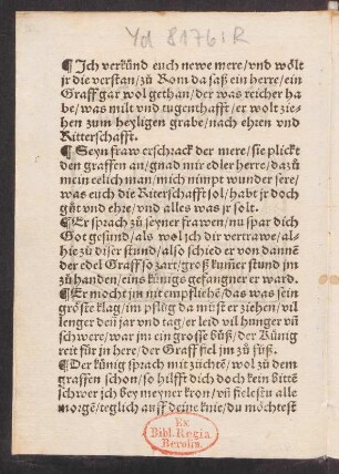 Jch verkünd euch newe märe/ vnd wölt || jr die verstan/
