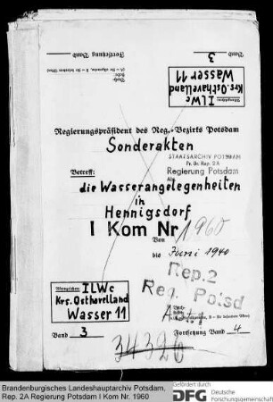 Be- und Entwässerungsanlage in der Gemeinde Hennigsdorf