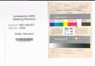 Entnazifizierung Hermann Kiefer, geb. 28.11.1899 (Apotheker)
