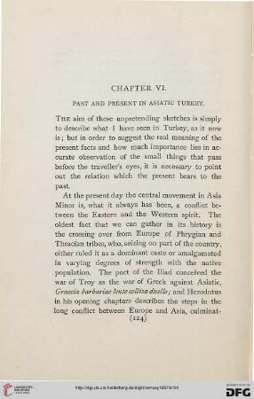 Chapter VI: Past and present in asiatic Turkey