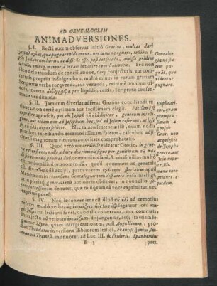 Ad Genealogiam Animadversiones.