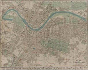 Stadtplan von Dresden, 1:12 000, mehrfarb., um 1916 : Plan von Dresden. - 1:12 000. - Dresden : Klemich , [um 1916]. - 1 Kt. : mehrfarb. ; 63 x 48 cm + Straßenverz. (8 S.)
