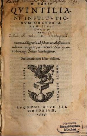 Institutionum oratoriarum libri duodecim